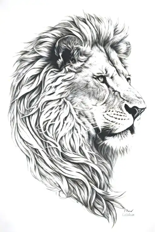 Lion Head With A Scale