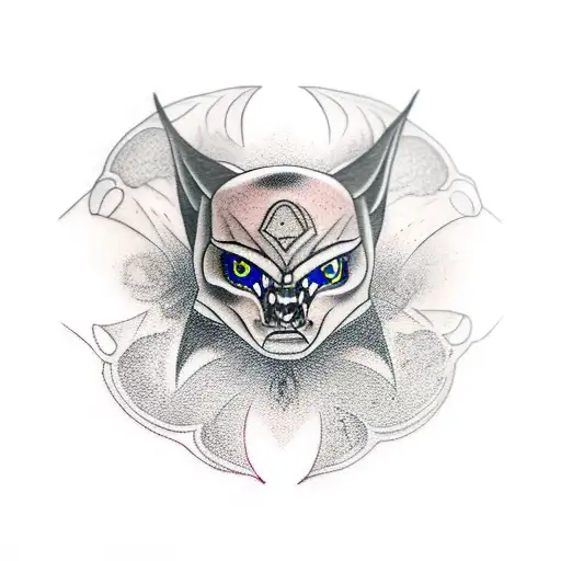 Obsidian Bat With Sapphire Eyes