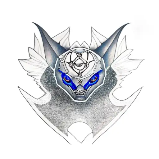 Obsidian Bat With Sapphire Eyes