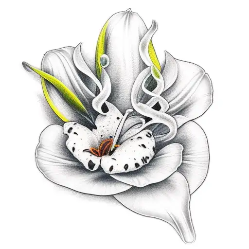 Name Lilith With A Lily Flower And A Star