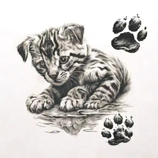 Cat And Dog Paw Print
