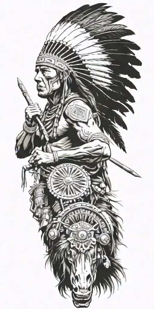 Native American Warrior Riding