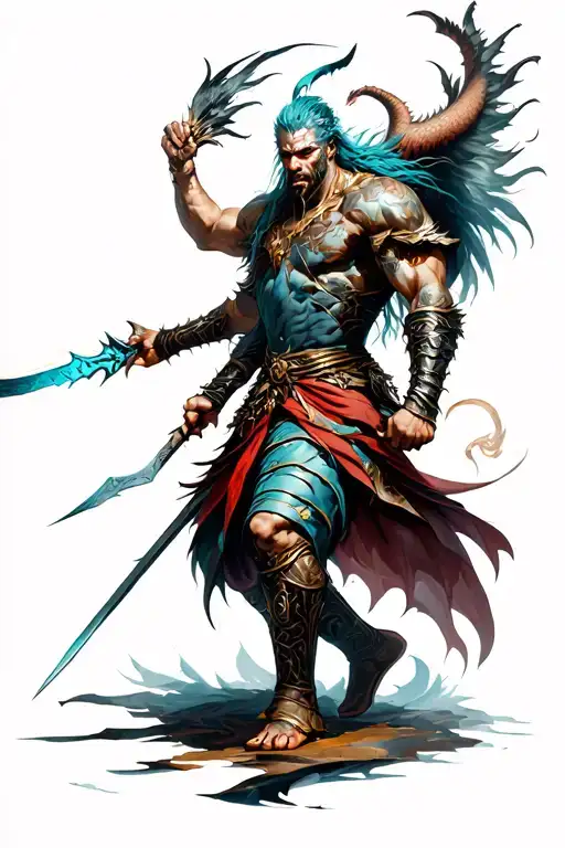 Warrior Fighting Demon Slayer