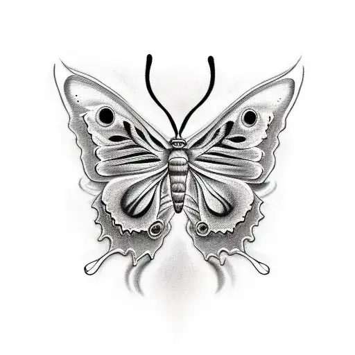 Moth Turning Into Butterfly