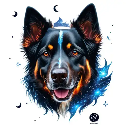 Dog Fire Meteor Shower With Crescent