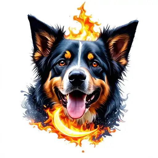Dog Fire Meteor Shower With Crescent