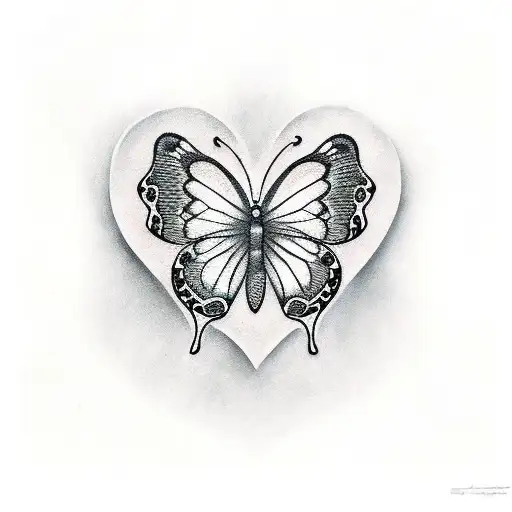 Heart With Butterfly Rose