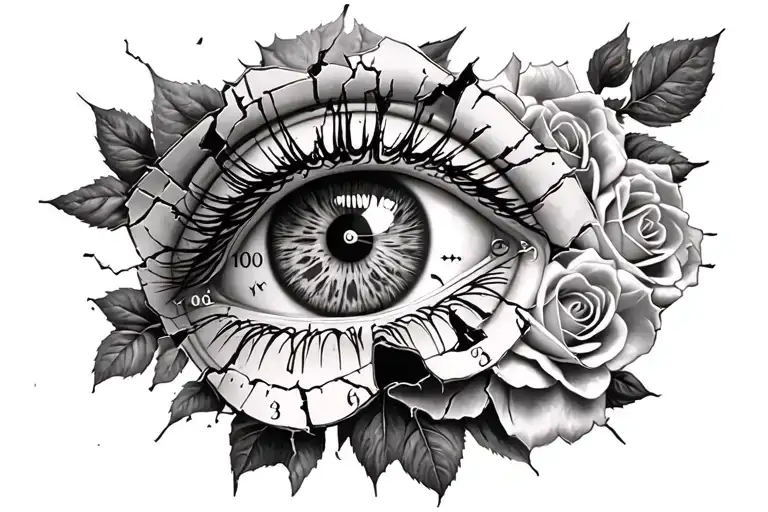 Add The All Seeing Eye Symbol Integrated With Roses On The Sides And More Broken Clocks