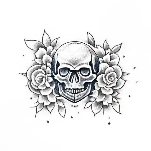 Skull With Flowers