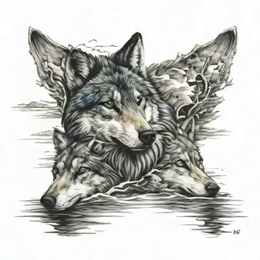 Gemini Wolf At The Lake