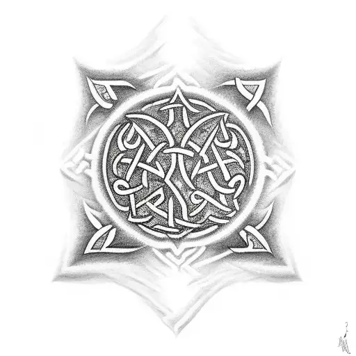 A Saumrai Covered In Norse Runes With An Islamic Backround