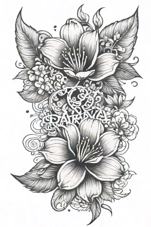 Word 'Karma' With Flowers Blooming