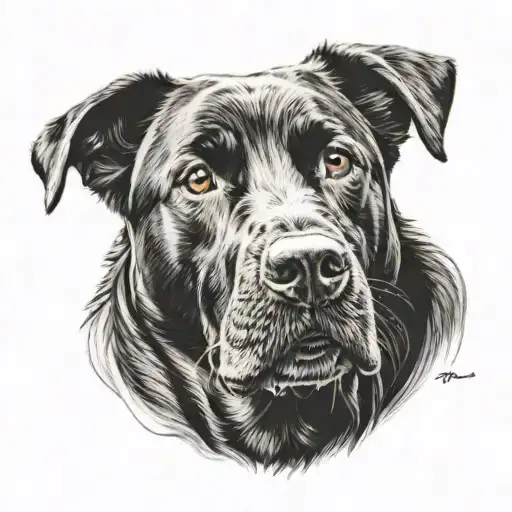 Black Labrador Playing With Young