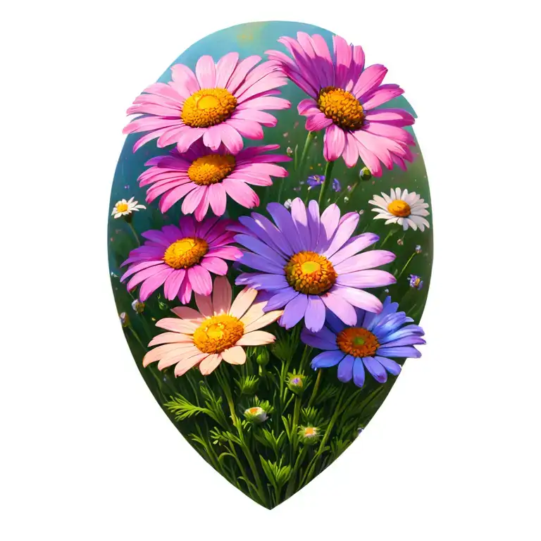 Colorful Daisies