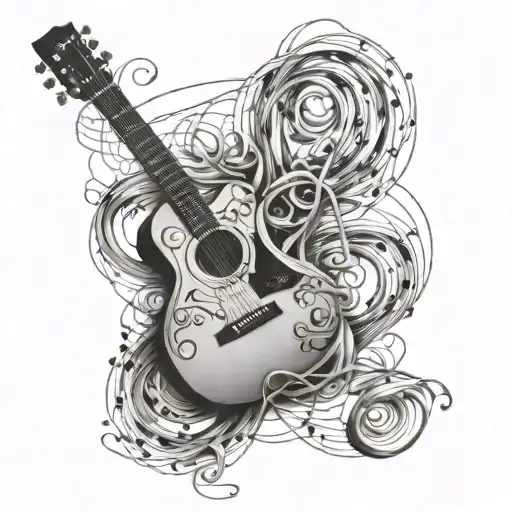 Guitar Notes Intertwined