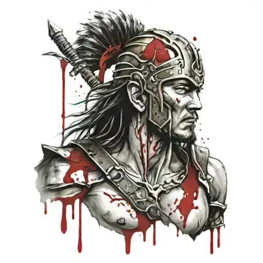 Warrior And Blood Dripping