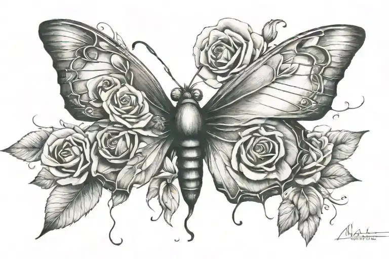 Rose Butter Fly Milagros