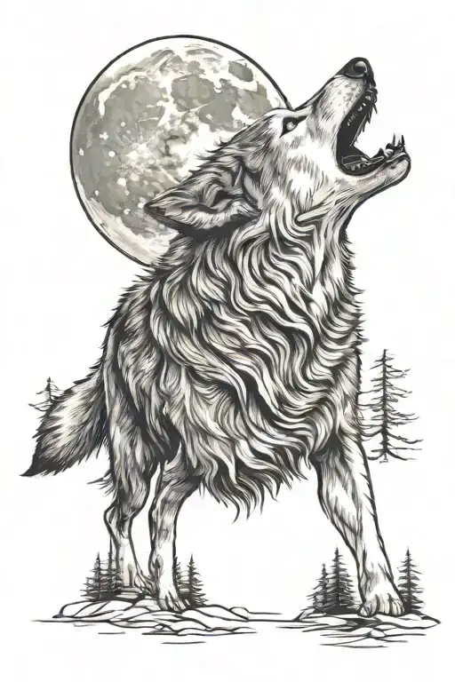 Wolf Howling At The Moon