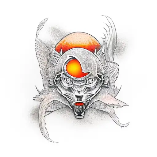 Car Driving Into A Orange Sunset