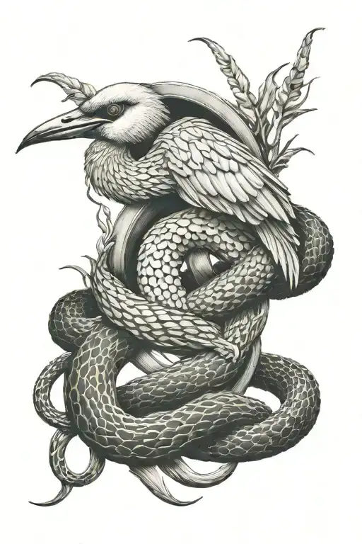 Crane And Snake Wrapped