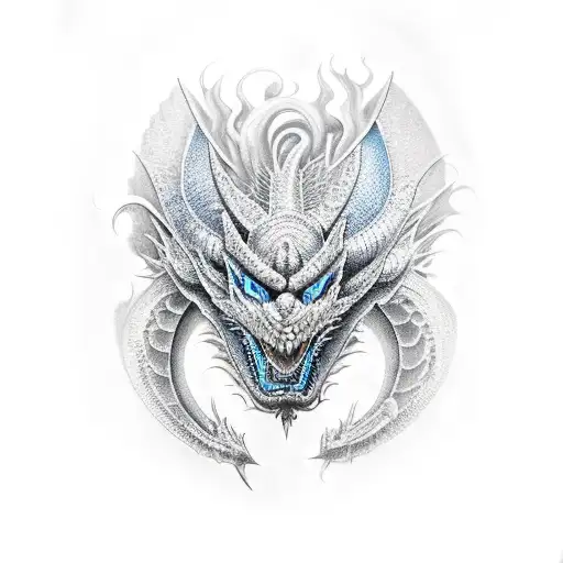 Black Dragon With Blue Eyes