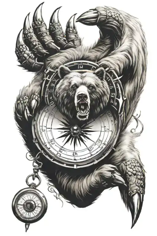Bear Claw With Compass Design