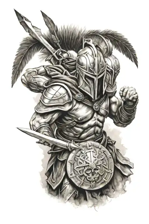 Spartan Warrior Battling