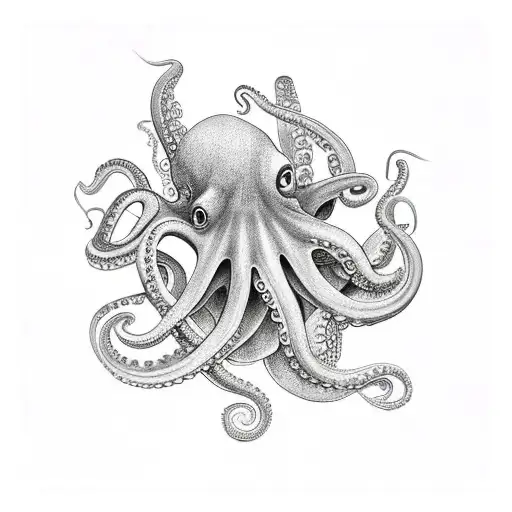 Number 8 Shaped Like An Octopus Purple Ominous