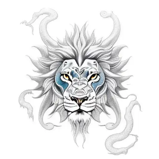 Dragon And Lion Geometric