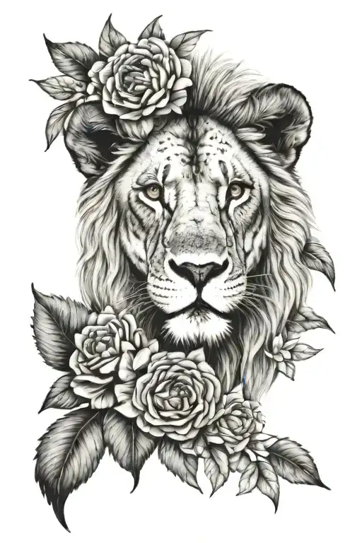 Lions Head Surrounded By Girly Mandela