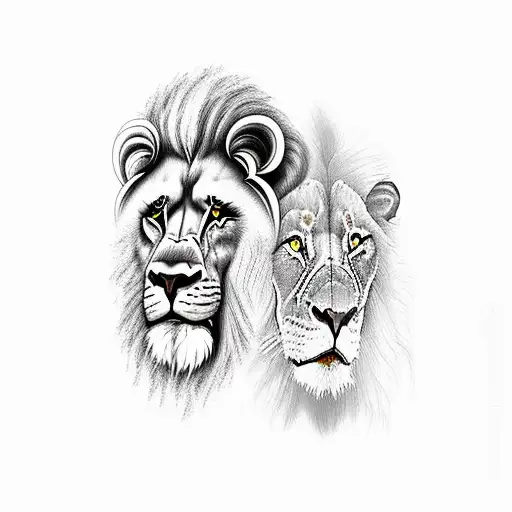 A Realistic Portrait Of A Lion And Gorilla Wearing Funky Sunglasses