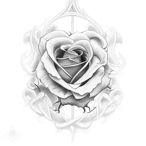 Heart And Rose And Crown