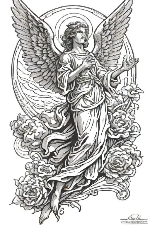 Angel Looking Up At The Sky