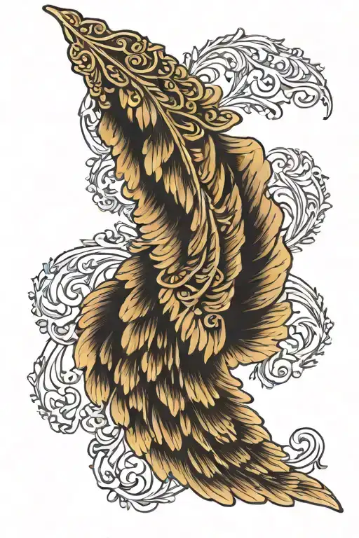 Gold Embroidered Mercury's Wing