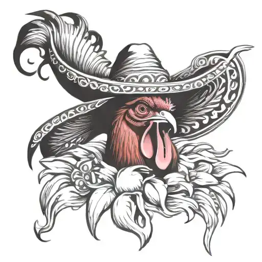 Rooster Sombrero Chili Pepper