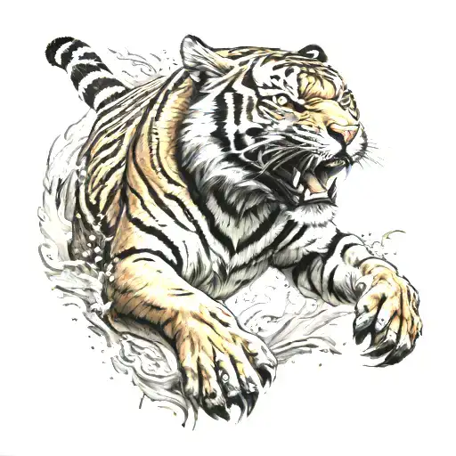 Tiger In Fight Scene