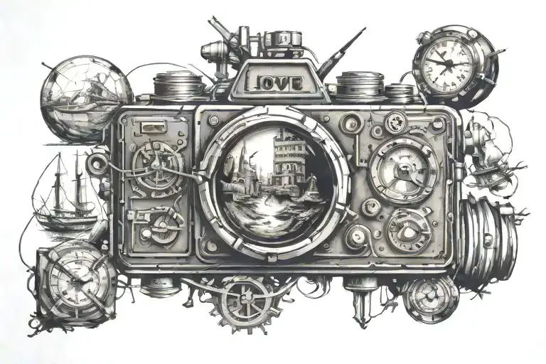 Love To Travel Tattoo Futuristic