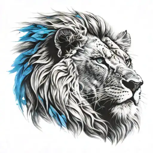 Lion With Blue Eyes