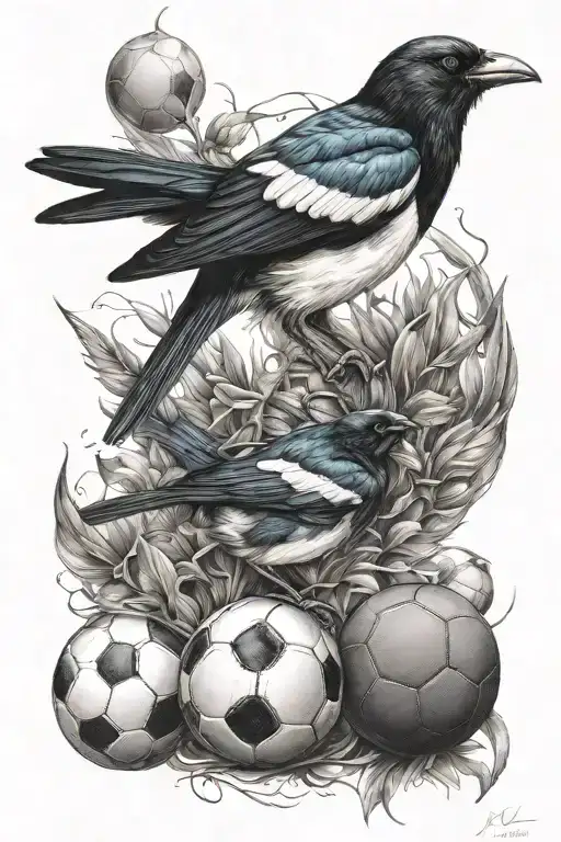 Magpie And Football
