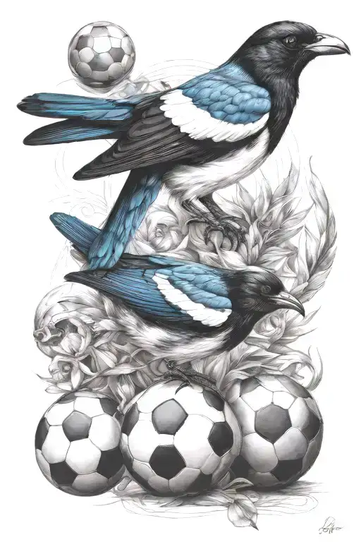 Magpie And Football