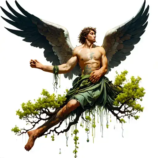 A Falling Icarus With A Poison Tree Growing