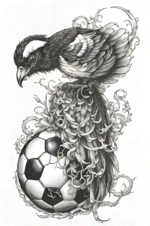 Magpie Sat On Football