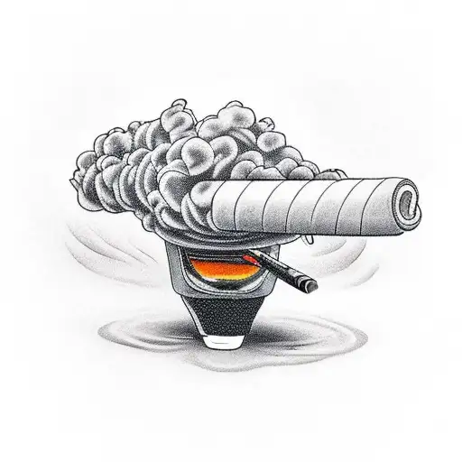 Gangster Smoking Cigar With Lots Of Smoke