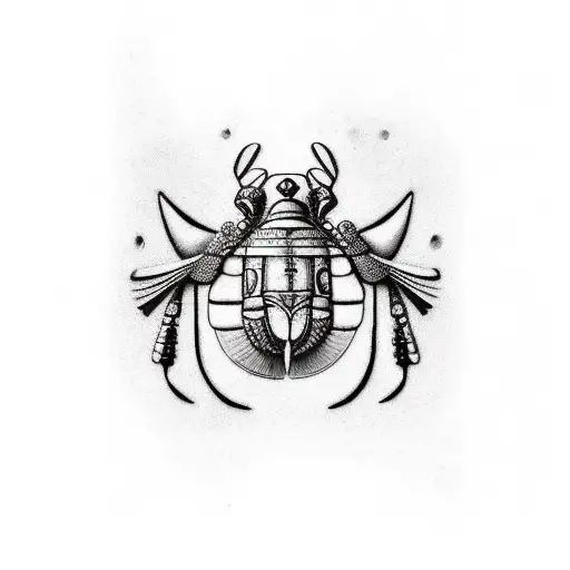 Hieroglyphs In Background Plus A Scarab