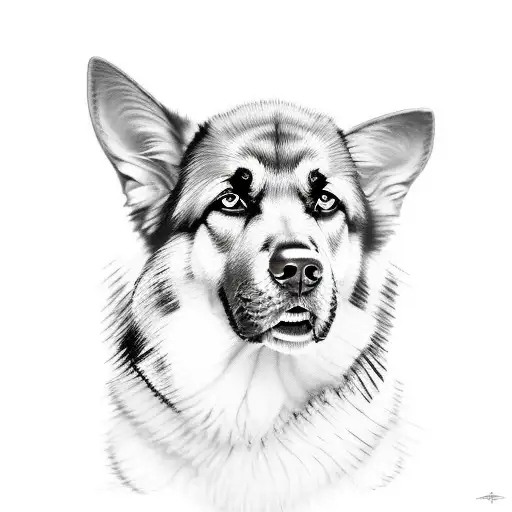 Face Side Dog German Shepherd