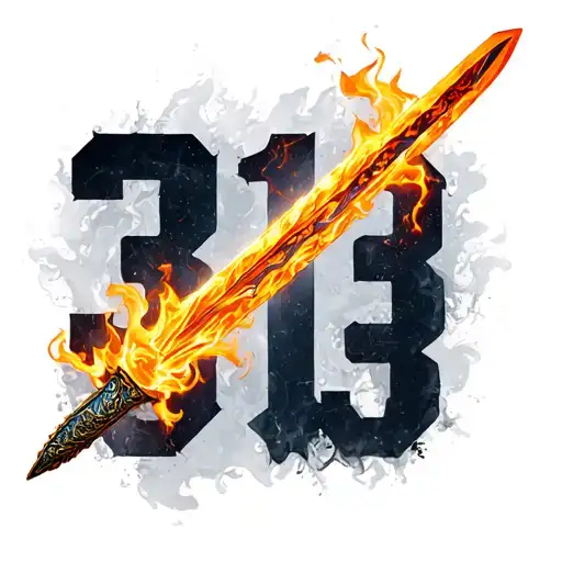 Fire Sword With The Number 313