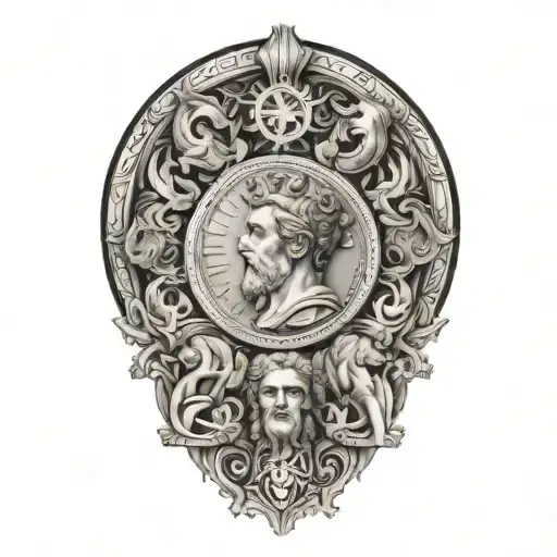 The 4 Symbols Of Stoicism Tattoo Featuring