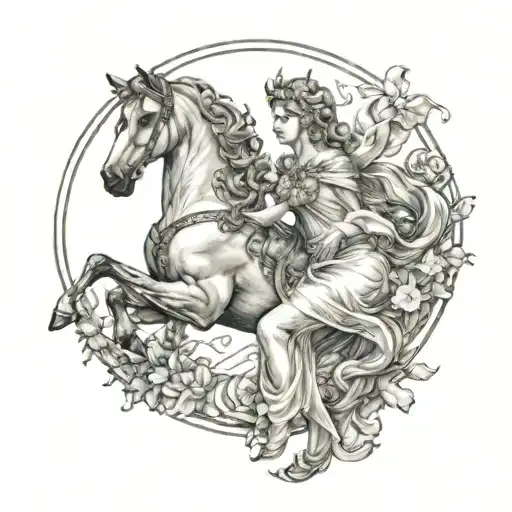 Eirene Goddess And Small Horse