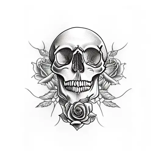 Skull With Rose