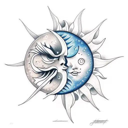 Sun And Moon And Flower
